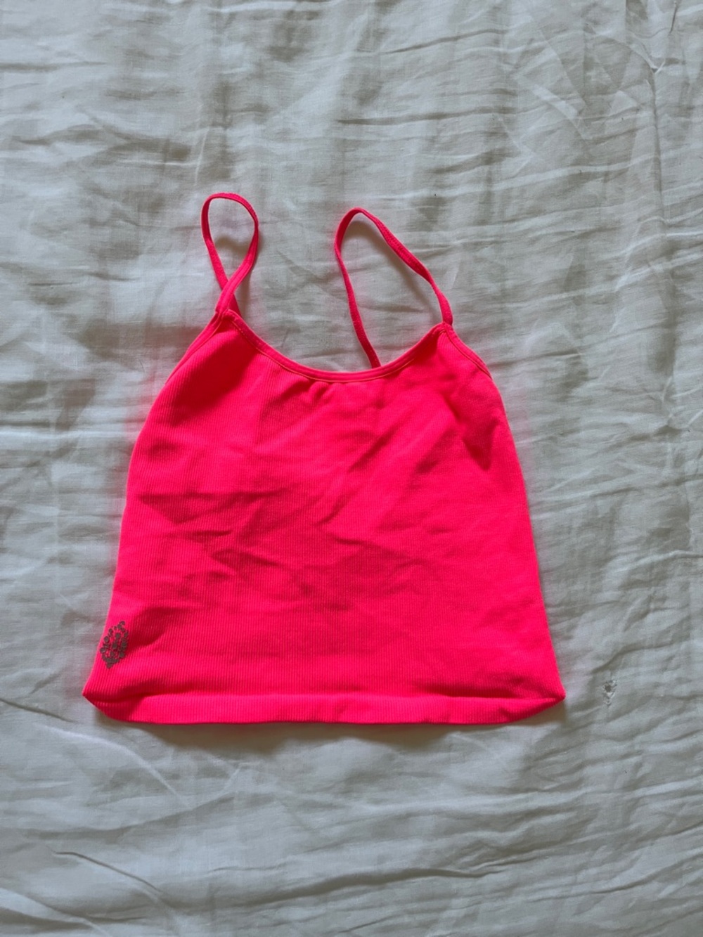 FP Movement by Free People Neon Pink Ribbed Crop Tank